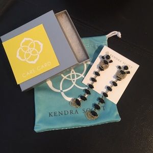 Black and Gold Drop Earrings